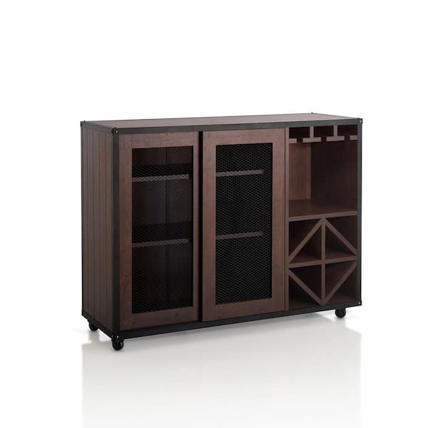 Furniture of America Blisston Walnut Buffet with Adjustable Shelf