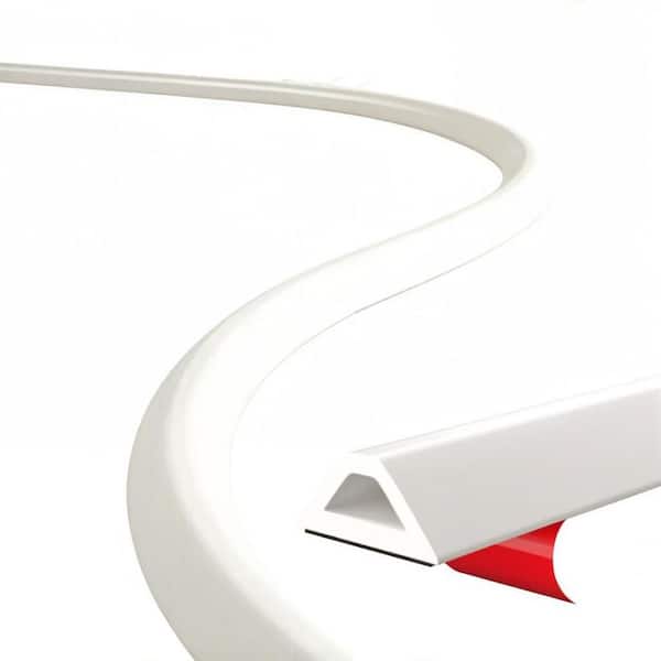 67 in. White Shower Threshold Water Dam Guard, Collapsible Silicone Barrier for Walk-in Showers for Wet Dry Separation