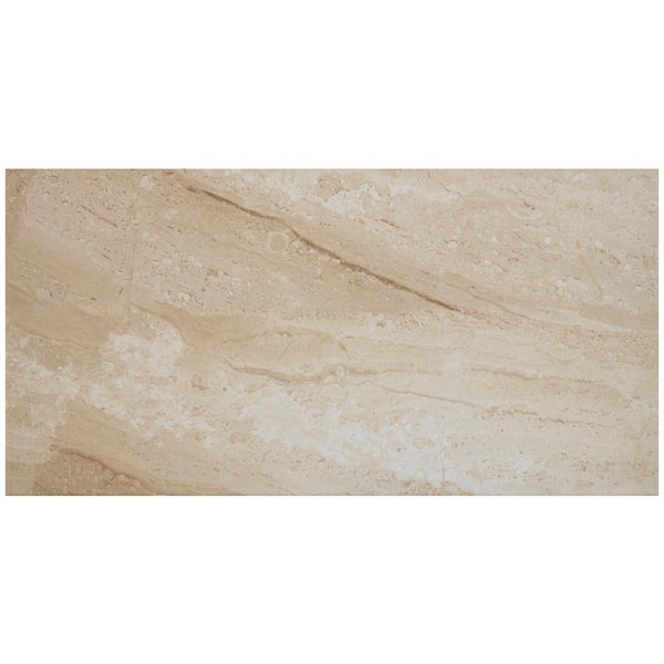 Florida Tile Home Collection Elegance Beige 12 in. x 24 in. Porcelain Floor and Wall Tile (1.95 sq. ft)