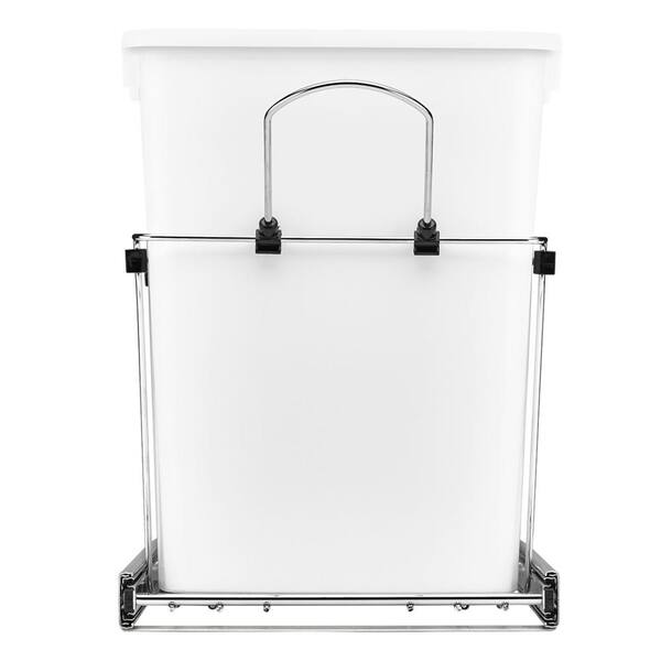 Rev-A-Shelf Double Pull Out Trash Can 35 Qt for Kitchen, BluWht