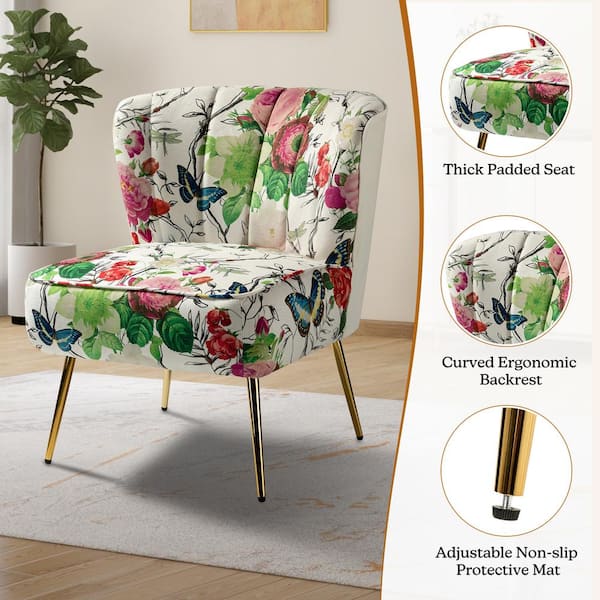 JAYDEN CREATION Amata Contemporary and Classic Green Comfy Elegant Pattern  Side Chair with Tufted Back and Metal Base CHM0015-GREEN - The Home Depot