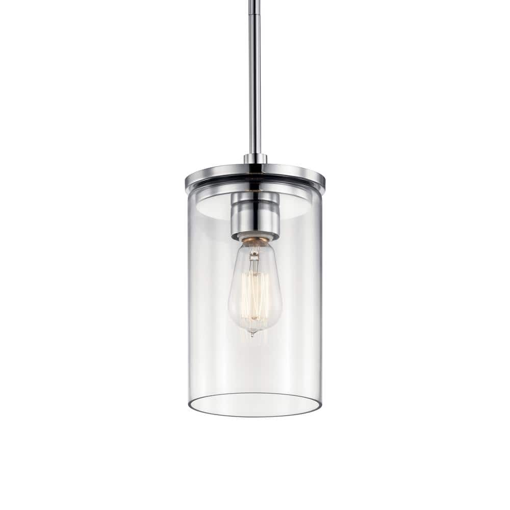 Crosby Mini 6" Black Steel Pendant with Clear Glass Shade