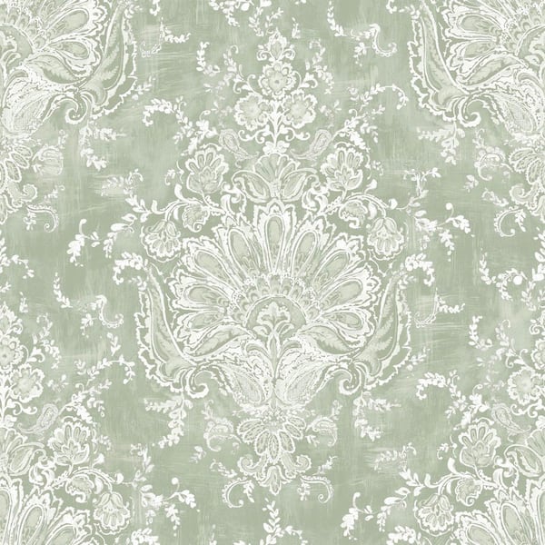 Laura Ashley Maddox Sage Green Wallpaper