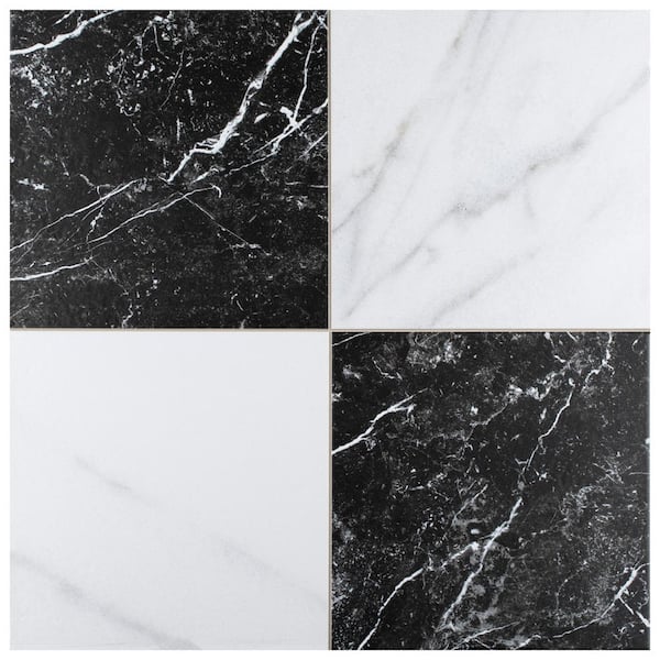Merola Tile - Merzoni Checker Ruzzini 17-7/8 in. x 17-7/8 in. Porcelain Floor and Wall Tile (13.5 sq. ft./Case)