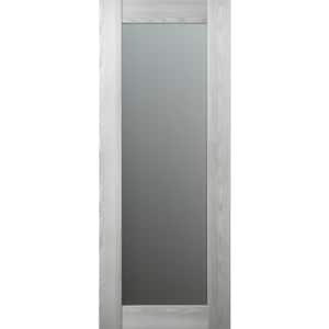 Vona_207 36 in. W x 80 in. H Solid Core Full Lite Frosted Glass Ribeira Ash Prefinished Wood Interior Door Slab