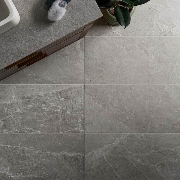 Ivy Hill Tile LithoTech Silver Gray 11.81 in. x 23.61 in. Matte