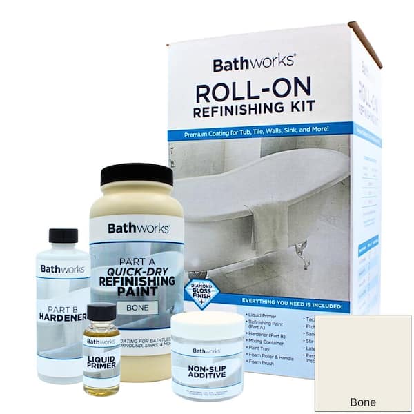 BATHWORKS 22 oz. Quick Dry in Bone with Slip Guard Bathtub Refinish Kit