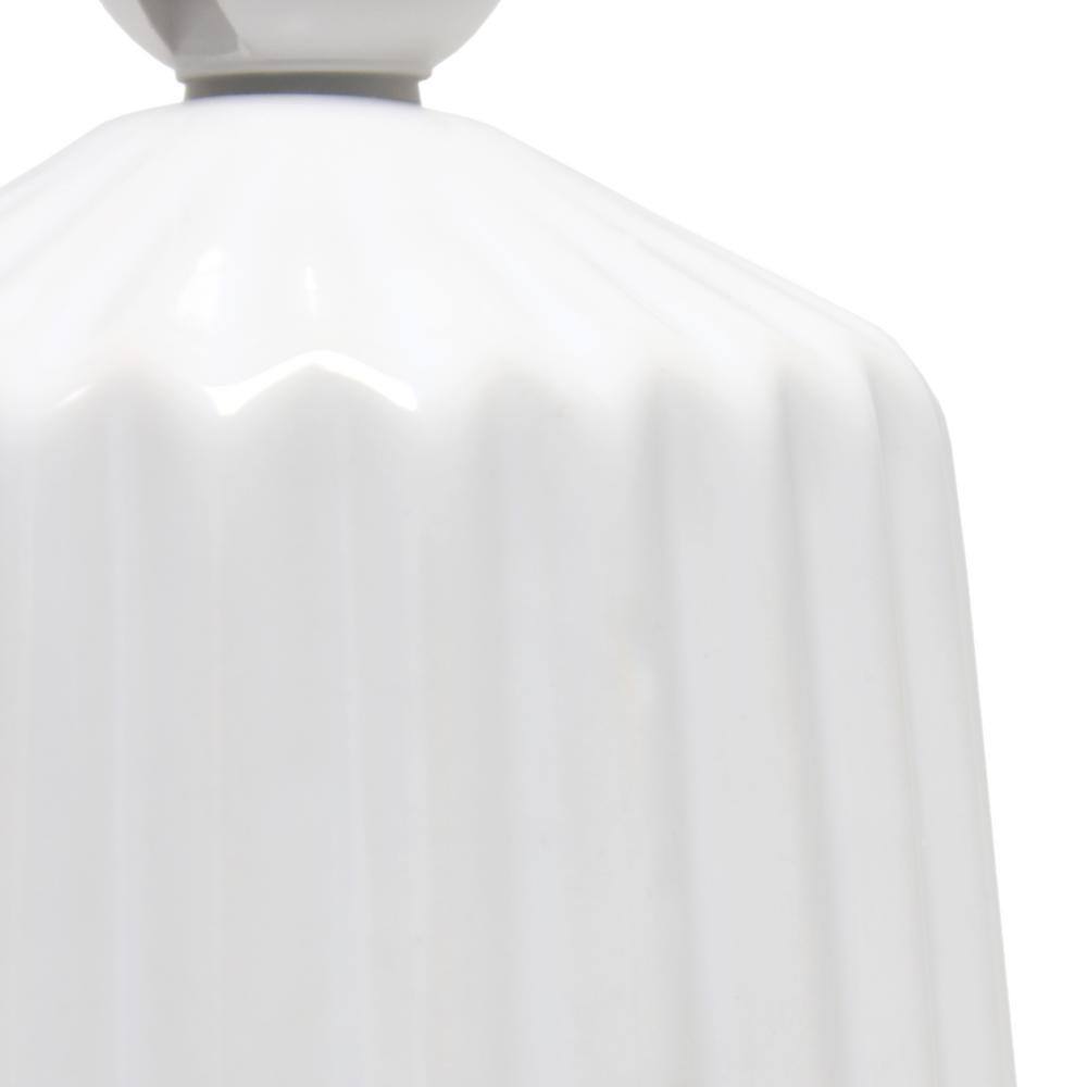 17.4" White Ceramic Nightstand Lamp with Empire Shade