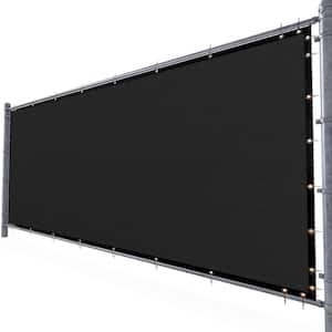 4 ft. H x 25 ft. W Black Fence Outdoor Privacy Screen with Black Edge Bindings and Grommets