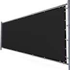 6 ft. H x 12 ft. W Black Fence Outdoor Privacy Screen with Black Edge Bindings and Grommets