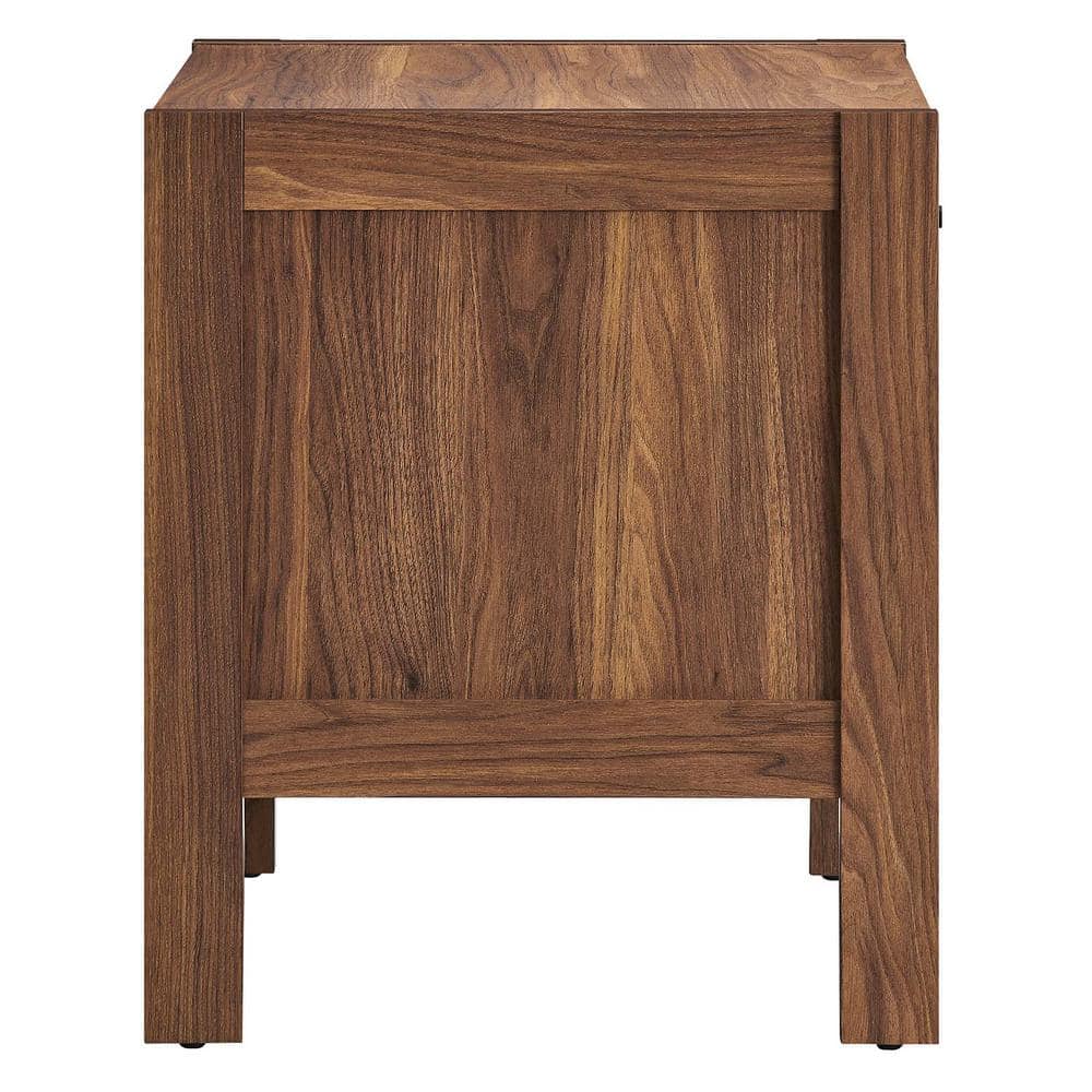 Capri Walnut Wood Grain Nightstand with Linen Drawer
