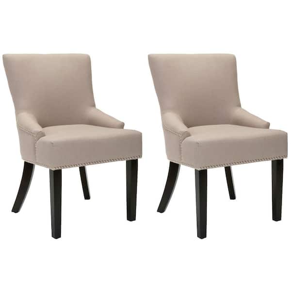 SAFAVIEH Lotus Beige/Dark Brown Side Chair (Set of 2)
