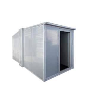 15.2 ft. x7.6 ft. x 8 ft. Expandable Metal Storage Shed with Lockable Door and Windows (115 sq. ft.)