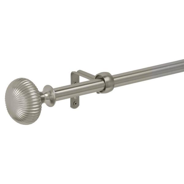 33 in.-66 in. Adjustable 3/4 in. Curtain Rod Kit in Nickel with Bud Finial