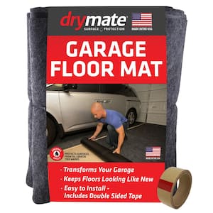 Garage Floor Mat 7 ft. 4 in. W x 17 ft. L Charcoal Commercial/Residential Polyester Garage Flooring Carpet