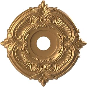 19" O.D. x 3-1/2" I.D. x 1" P Attica Thermoformed PVC Ceiling Medallion (Fits Canopies up to 6-3/4") in Bright Coat Gold