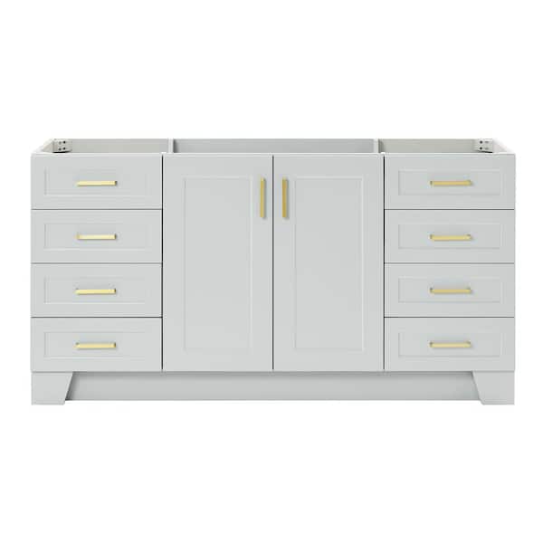 ARIEL Taylor 66 in. W x 21.75 in. D x 34.5 in. H Bath Vanity Cabinet without Top in Grey