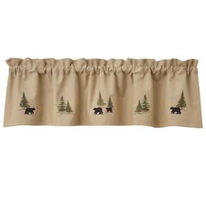 Black Bear Embroidered Lined Valance