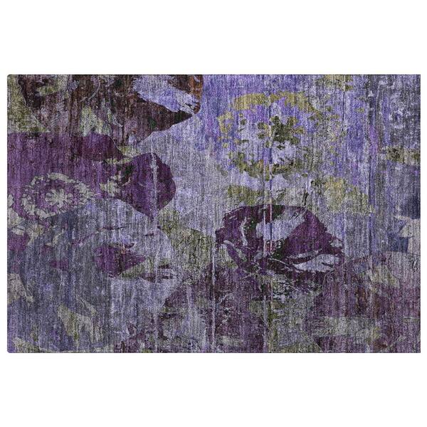 Dream Shag Premium Machine Washable Abstract ADS555 Purple 2 ft. x 3 ft. Accent Rug