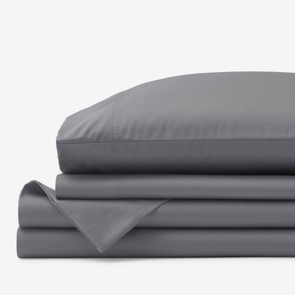 Company Cotton 3-Piece Stone Gray Solid 300-Thread Count Wrinkle-Free Sateen Twin Sheet Set price history on PriceWatchPro