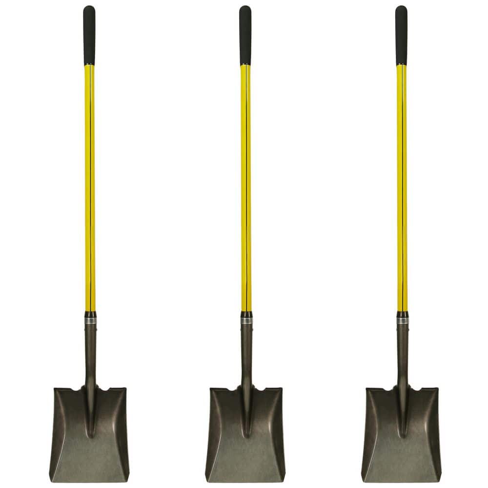 48 in. Classic Fiberglass Handle with Heavy-Duty Steel Square Point Blade Shovel and Cushion Grip (3-Pack) price history on PriceWatchPro