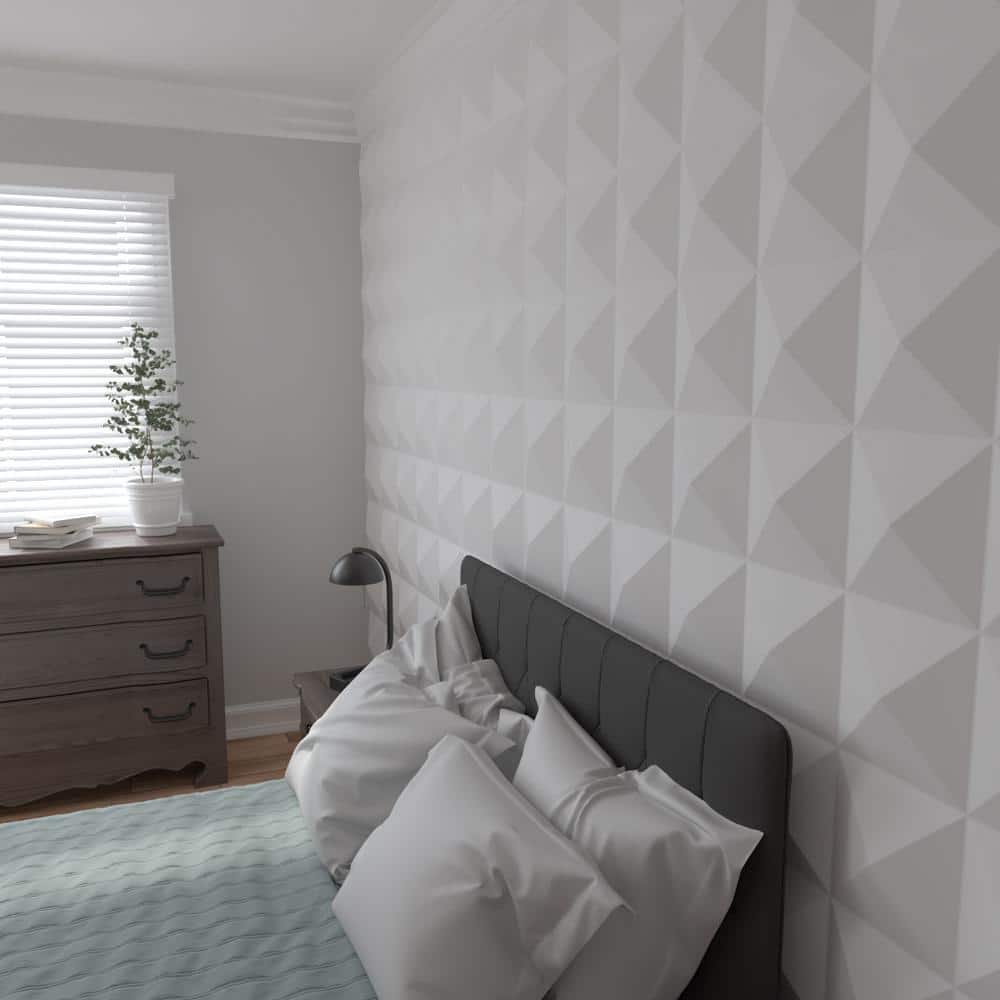 White Textured PVC 3D Wall Panels, 11.88" x 11.88", 10-Pack