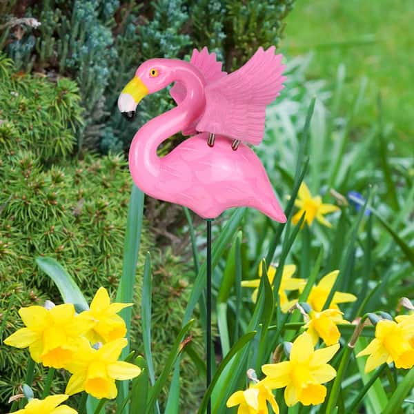 Exhart WindyWing Flamingo 1.31 ft. Pink Plastic Plant Stake 50139