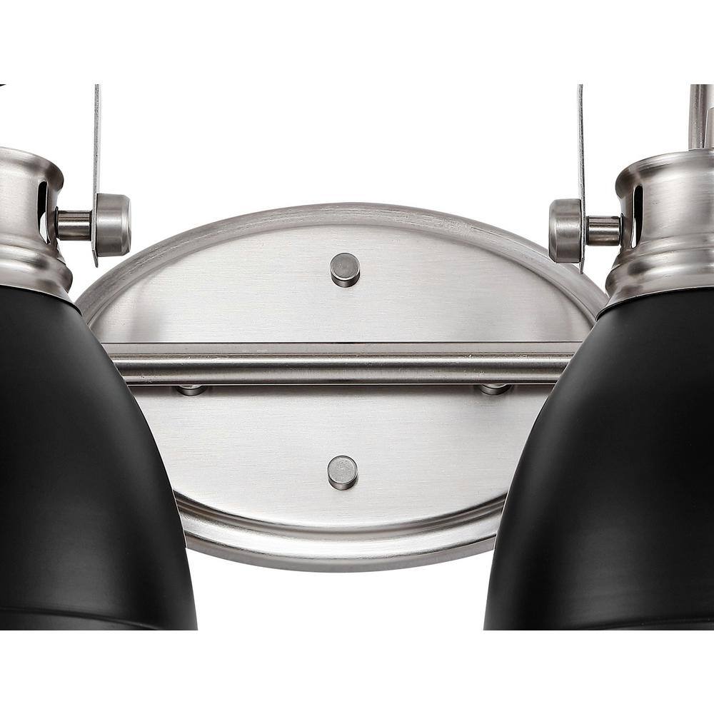 Phineas 16.25" Black Satin Iron 2-Light LED Vanity