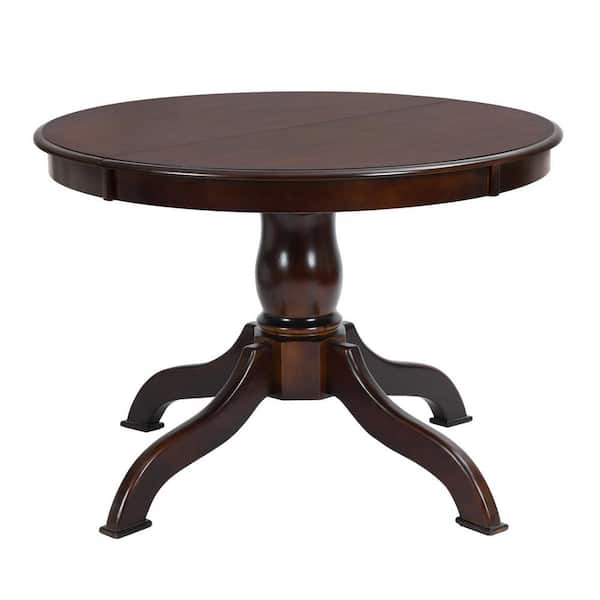 Homy Casa Zareef 60.7 in. Oval Extendable Brown Wood Pedestal Dining Table with Removable Leaf (Seats 4)