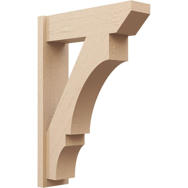 Ekena Millwork 8 in. x 40 in. x 28 in. Balboa Slat Rough Cedar Woodgrain Timberthane Polyurethane Outlooker, Primed Tan