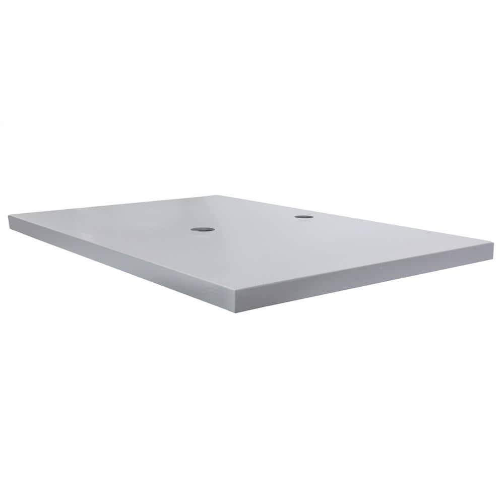 Light Gray Terrazzo Vanity Countertop for Vessel Sinks, 31"x22"