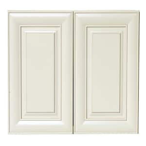 Ready to Assemble 27x30x12 in. Holden High Double Door Wall Cabinet in Antique White