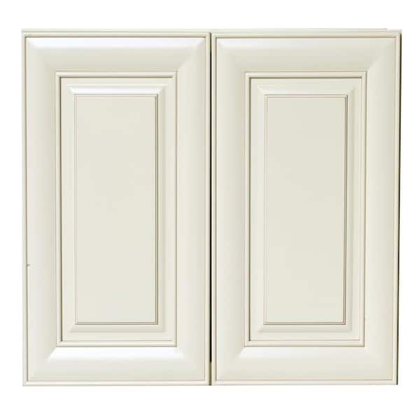 Plywell Ready to Assemble 27x30x12 in. Holden High Double Door Wall Cabinet in Antique White