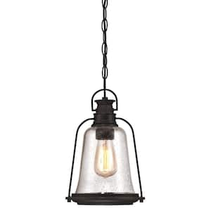 Brynn 1-Light Oil Rubbed Bronze with Highlights Outdoor Hanging Pendant