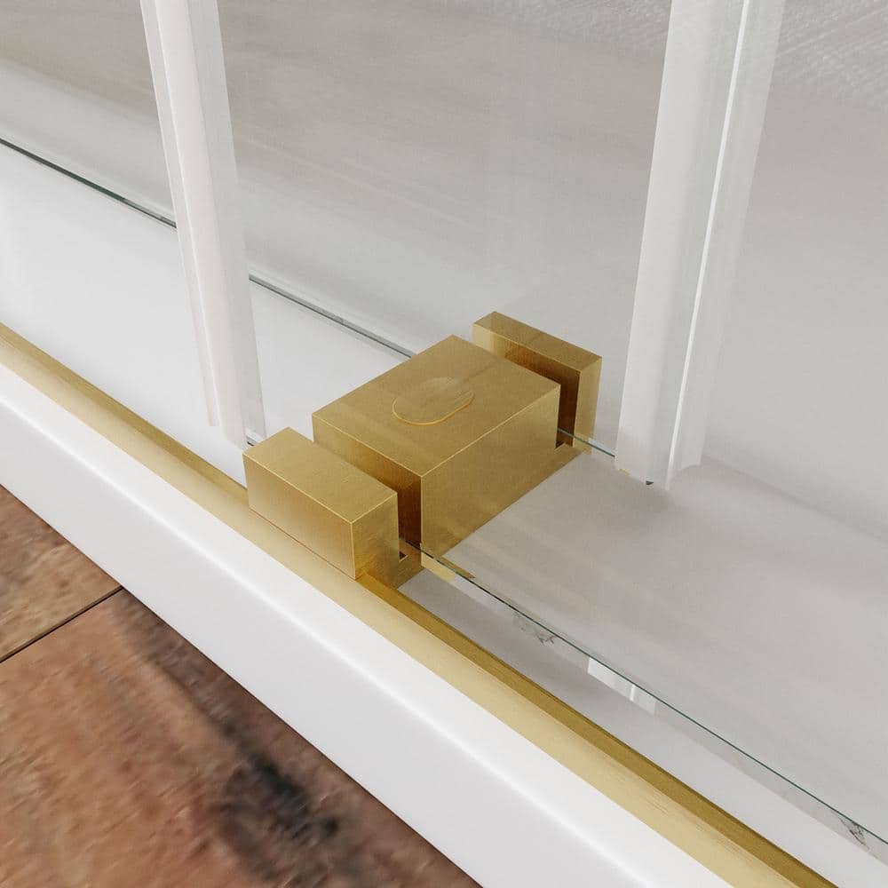 Concord Gold Frameless Sliding Shower Door with Tempered Glass