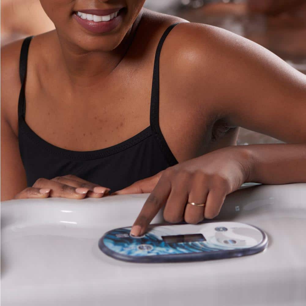 Grand Banks 6-Person Gray Square Acrylic Hot Tub with LED Lighting