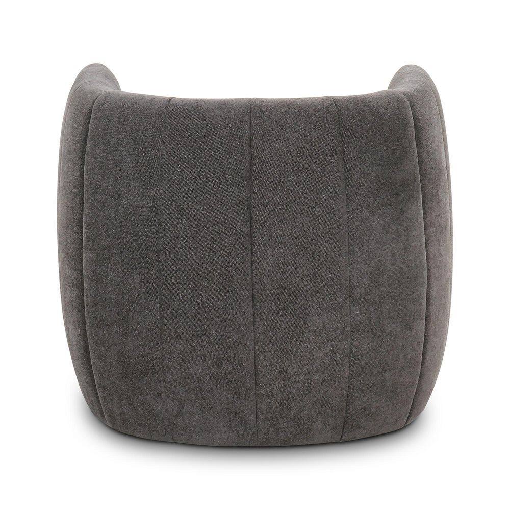 Dark Gray Polyester Upholstered Armchair with Wood Frame
