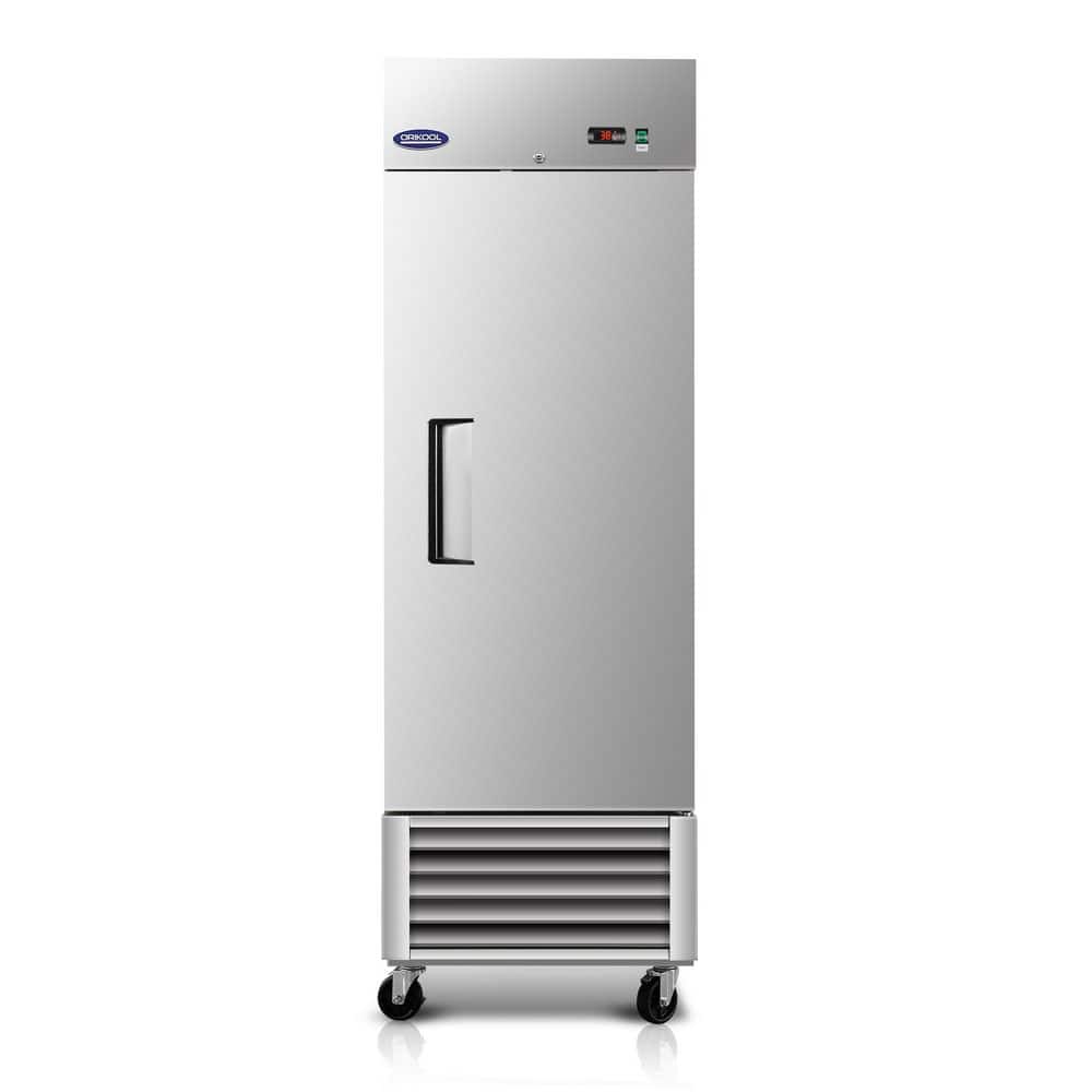 27 in. 23 cu. ft. Commercial Reach in Upright Refrigerator in Stainless Steel with 1-Solid Door, ETL Approved