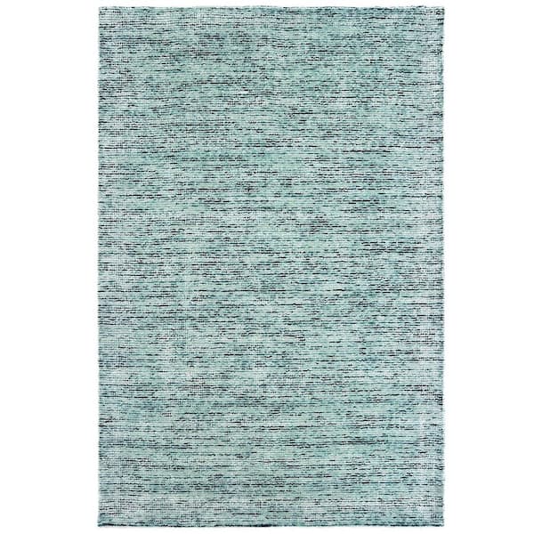6' X 9' Blue And Teal Hand Tufted Area Rug