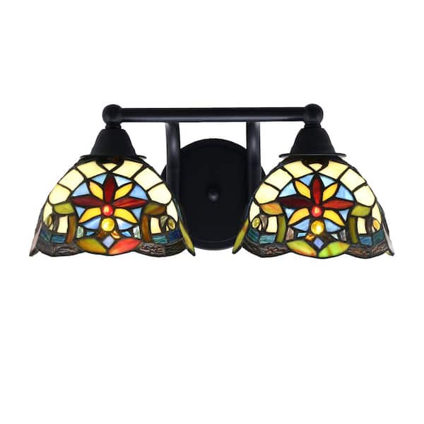 Unbranded Madison 8.25 in. 2-Light Matte Black Vanity Light