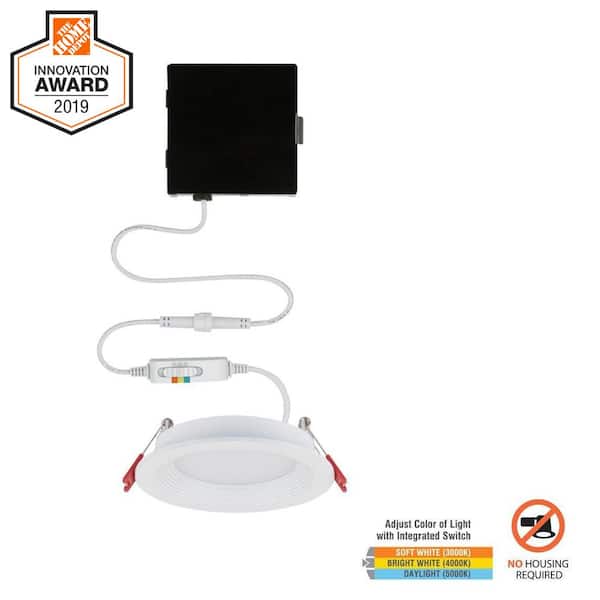 Commercial Electric Slim Baffle 4 in. New Construction and Remodel Color Selectable Canless LED Recessed Kit