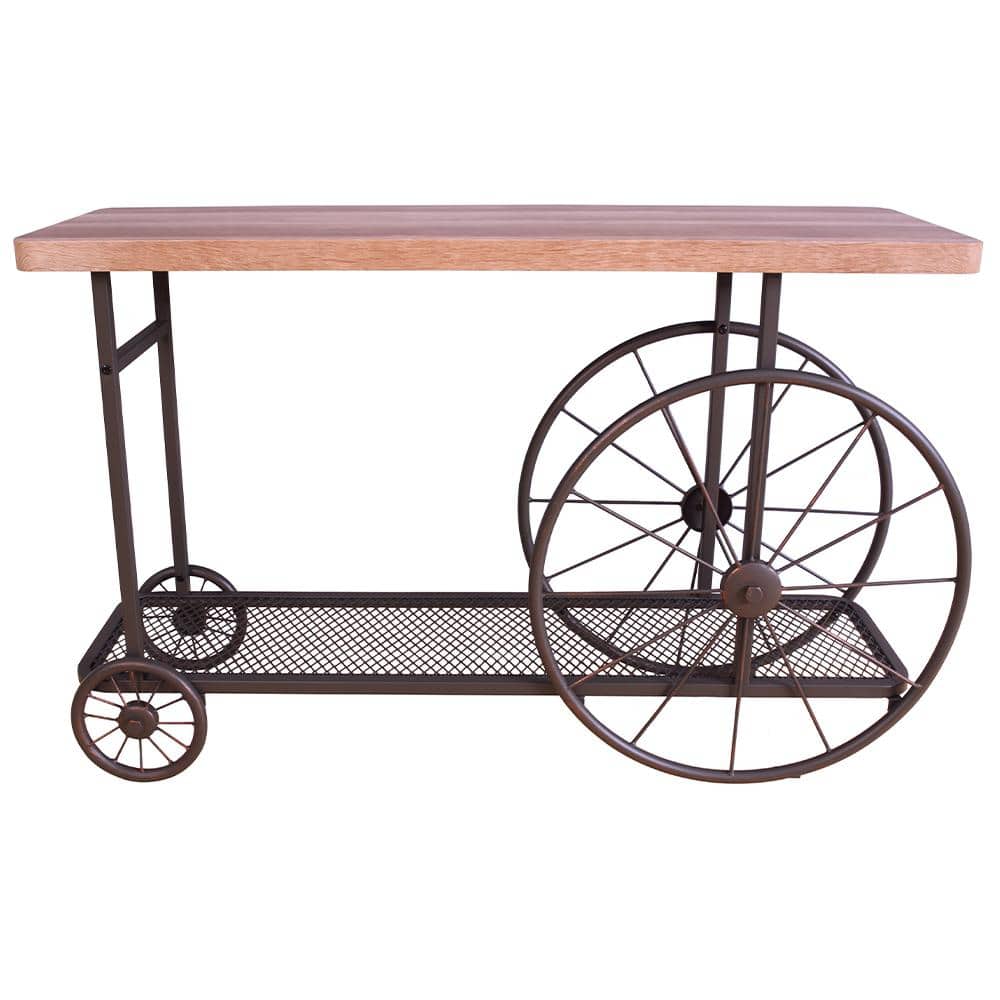 Francie 48" Oak and Antique Gray Industrial Console Table