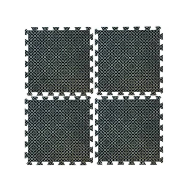 Buffalo Tools 19.7 in. Square AntiFatigue Interlocking Rubber Mat Set
