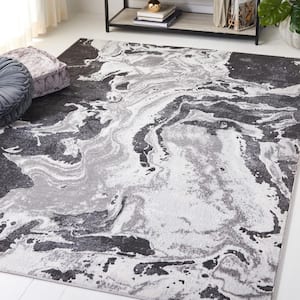 Amelia Charcoal/Grey 5 ft. x 8 ft. Abstract Gradient Striped Area Rug