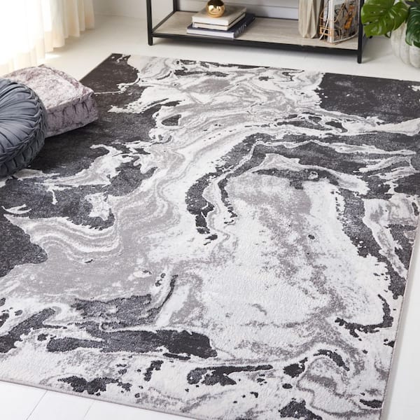 Amelia Charcoal/Grey 9 ft. x 12 ft. Abstract Gradient Striped Area Rug