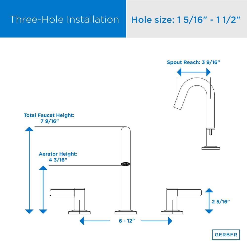 Amalfi Chrome Dual-Handle Widespread Bathroom Faucet