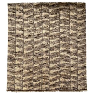 Brown 8 ft. x 10 ft. Rectangle Animal Print Wool Area Rug