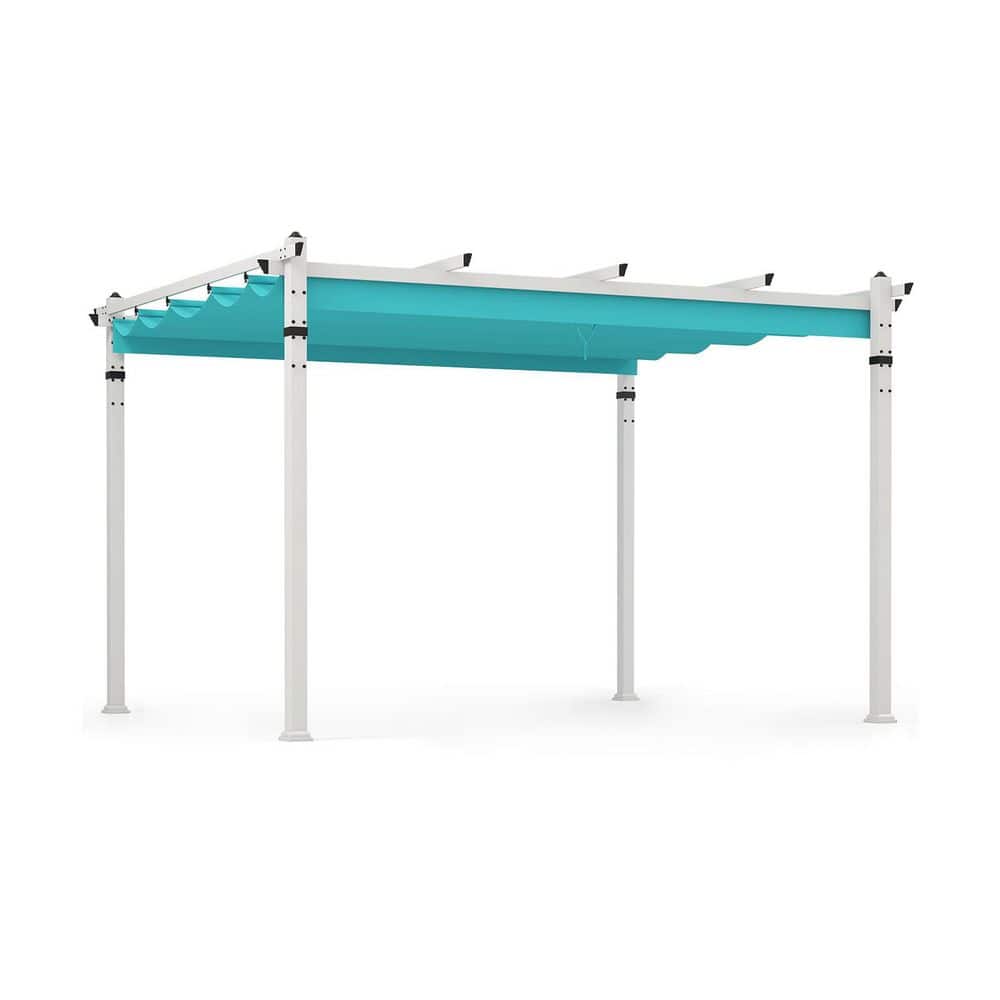 12 ft. x 10 ft. Aluminum Flat Top Patio Gazebos with Canopy in Turquoise price history on PriceWatchPro