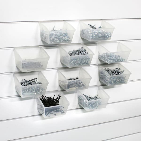 Probin Slatwall Small Clear Storage Bin (10-Pack)