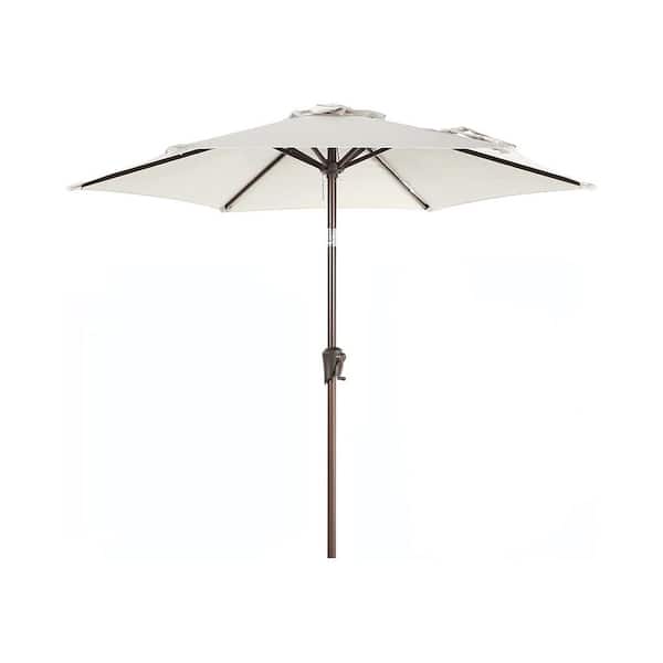 Unbranded 7.5 ft. Market Outdoor Market Patio Umbrella in Cream White with Push Button Tilt